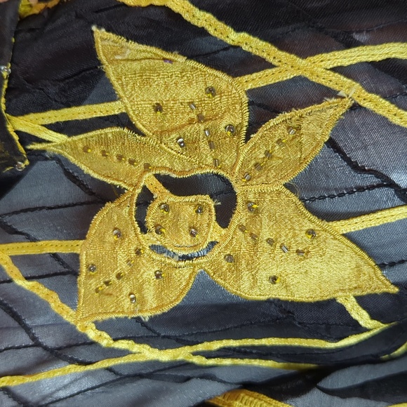 Sandy Starkman sz L Extremely Rare 100% Silk Button Down Sheer Beaded Blouse - Picture 5 of 9